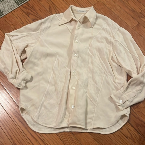 Equipment silk shirt long sleeve textured button down - Picture 1 of 8